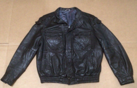Vintage Cortefiel De Espana Dark Brown Soft Leather Coat Jacket Size 44 ... - $53.04
