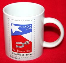 Vintage 1986 Republic Of Texas San Jacinto US Postage Stamp COFFEE MUG R... - $20.79 CAD