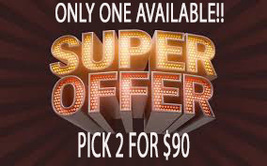 SPECIAL SINGLE OFFER! ONLY ONE! PICK ANY 2 FOR $90 SINGLE OFFER DISCOUNT - $300.00