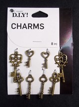 Cousin DIY bronze tone CHARMS keys 8 pcs NEW - £3.53 GBP