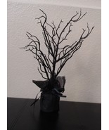 Black Halloween Tree With Burlap Wrapped Base 17&quot; - $18.50