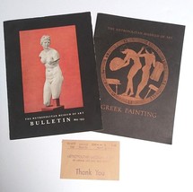 Metropolitan Museum of Art Bulletin Greek Painting Pictorial Ticket Lot 1953 - $29.99