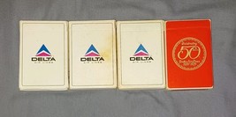 Lot of 4 Vintage Delta Airlines Playing Cards Complete Decks 50th Annive... - $369.76 MXN