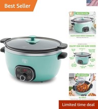 Versatile 6QT Slow Cooker with Stovetop &amp; Oven Safe Ceramic Pot in Turqu... - $104.99