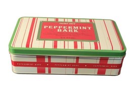 Trader Joe&#39;s Peppermint Bark Old Fashioned Handmade Red White Green Empty Tin - £8.69 GBP