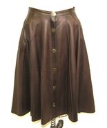 2006 Lanvin Skirt Lambskin Brown Full Sz EU 40/US 14 Snap Zipper Detail ... - $11,277.20 MXN