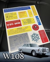 Decal Set Stickers For Mercedes W108 All Models Best Quality - £28.87 GBP