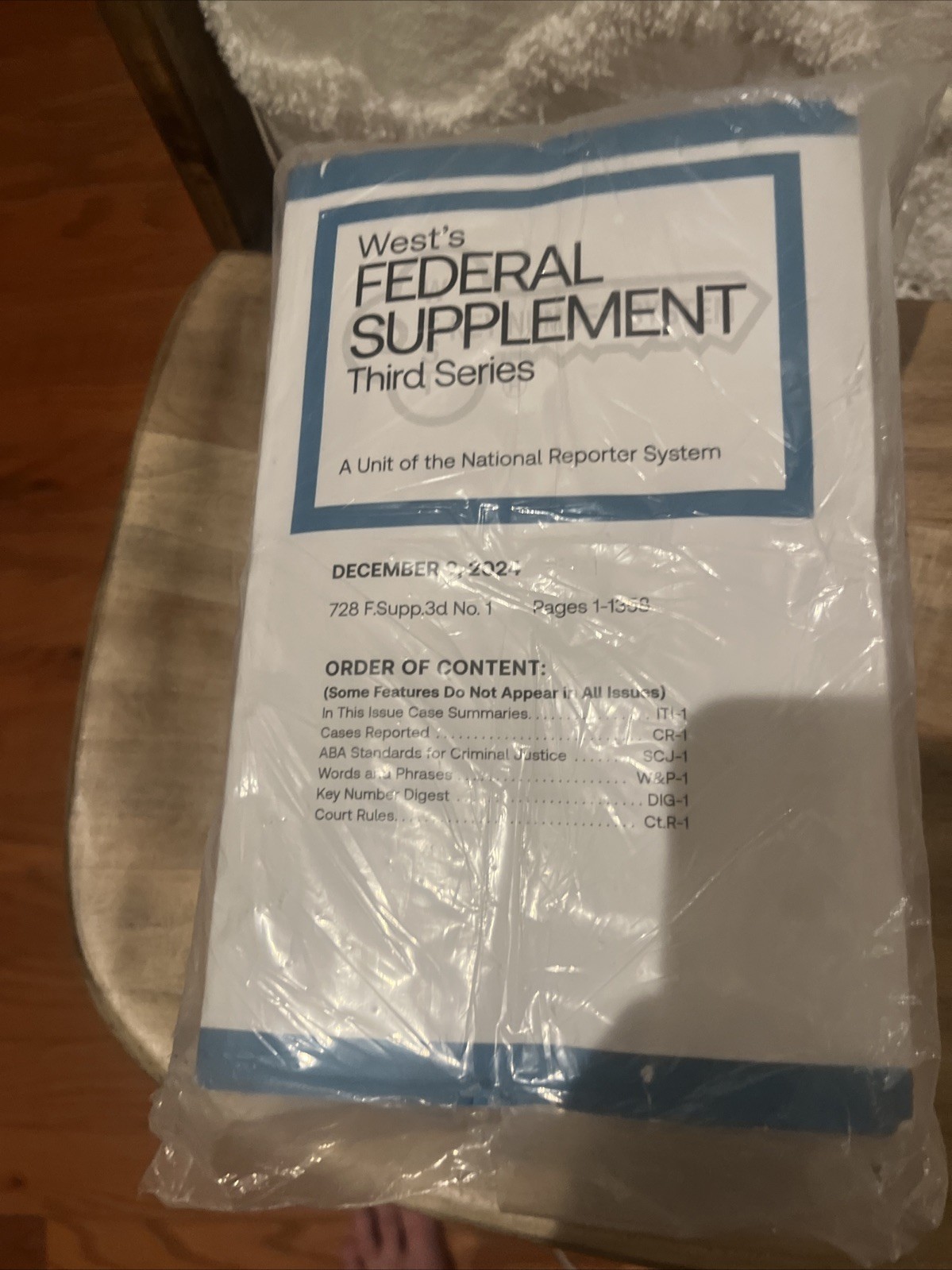West’s Federal Supplement Third Series December 9, 2024 - $65.44