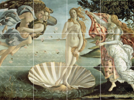 birth of Venus Botticelli the goddess nude ceramic tile mural backsplash - £47.36 GBP+