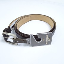 New Trafalgar Mens Belt Size L 38-40 Stitched Feather Edge Leather Brown - $30.35