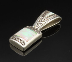 CAROL FELLEY 925 Silver -  Vintage Fire Opal Square Drop Pendant - PT20641 - £53.47 GBP