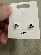 Disney Parks Mickey Mouse Faux Emerald  May Birthstone Earrings Silver Color image 7