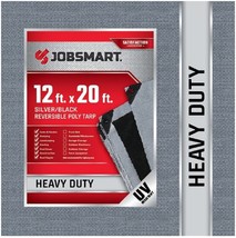 JobSmart HDSB1220 Outdoor Heavy Duty Tarp Black and Silver 12 ft. x 20 ft. - £80.98 GBP