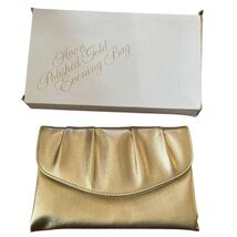 VTG Polished Gold Evening Bag Pleated Clutch Party Purse 1978 Avon READ ... - $7.91