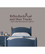 Rifles,Racks and Deer Tracks Vinyl Wall Bedroom Quote - $209.07 MXN