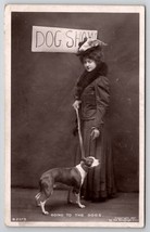 RPPC Lady with Boston Terrier Pit Bull Dog Show Real Photo c1910 Postcard S27 - £173.97 GBP