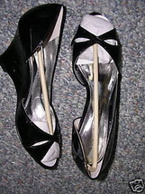 Marc Fisher Ladies Black Patent Open Toe NARNIA Shoes 6M NIB $89 - $49.50