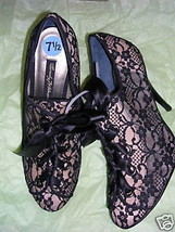 Beverly Feldman Ladies Black Lace Booties Shoes 7.5 M NWOB - £70.86 GBP