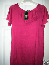 Lucky Brand Jeans Pink Rose Trim Knee Length Dress Large NWT - $49.50