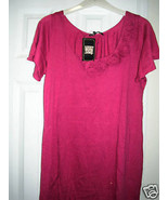 Lucky Brand Jeans Pink Rose Trim Knee Length Dress Large NWT - £38.79 GBP