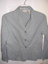 JJill Jacquard Cotton BLUE HAZE Button Down Long Sleeve Jacket Size 10 NWT - £15.78 GBP