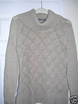 Liz Claiborne Beige Gold Fleck Cowl Pullover Sweater MEDIUM NWT - £30.06 GBP