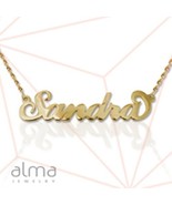 18k solid yellow pure gold necklace chain fine jewelry custom name men w... - €229,99 EUR