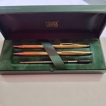 2Pc Cross 18kt Gold Filled Ball Point Pen &amp; Mechanical Pencil Set - £351.94 GBP