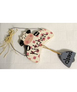 Country Wood Rustic Cow Wall Hanging Decor &quot;Kitchen Open or Closed&quot; - £3.95 GBP