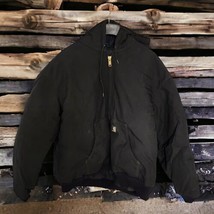 Carhartt Extremes Jacket J133 BLK Size 2XL Regular Workwear Hooded Quilt Lined - £52.88 GBP