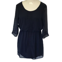 Jodi Kristopher Elastic Waist Dress ~ Sz M ~ Navy ~ 3/4 Sleeve ~ Above K... - $17.09