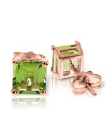 Galaxy Gold GG 1.75 CTW 14k Solid Rose Gold Sparkle Peridot Stud Earrings - £169.29 GBP