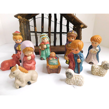 Nativity Set Christmas  11 Piece Set Childlike Figures - £14.97 GBP