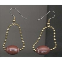 Funky Football Chain Earrings   Player Coach Sports Bead Charm Costume Jewelry - $5.87