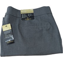 Worthington Perfect Fit Trouser Dress Pants Womens 18W Gray Stain Release - $752.38 MXN