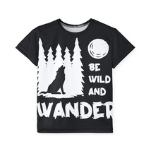 Wolf Design Kids Personalized Jersey | Be Wild and Wander | 100% Polyest... - £26.41 GBP