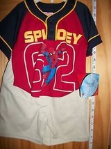 Spiderman Baby Clothes 12M Infant Boy Shorts Set 62 Spider Man Shirt Outfit Top - £11.17 GBP