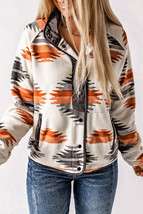 Gray Western Aztec Snap Buttoned Fleece Jacket - $25.37