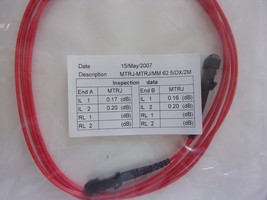 NEW 2M RED FIBER OPTIC CABLE REF #DHH0449 2M MTRJ MTRJ 62 / 125 RED MM 6... - $9.94