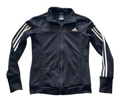 Adidas Black Track Jacket Full Zip 3-Stripe Climalite Size Small NWOT - $19.79