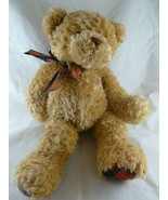 Gund Plaid Teddy Bear Plush 17 inch Stuffed Lovey 44220 Shag fur Cuddle toy - £18.68 GBP