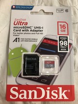 SanDisk 16GB Ultra microSDHC UHS-I Memory Card with Adapter - £7.97 GBP