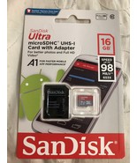 SanDisk 16GB Ultra microSDHC UHS-I Memory Card with Adapter - $13.51 CAD
