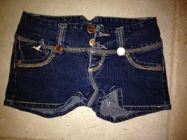 Girls Junior Jean Shorts Petite Size: 0 Denim Blue 5-Pockets Belt Loops ... - £8.03 GBP