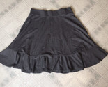 Cabela&#39;s Gray Cotton Casual Flowy Skirt Womens Size S Reg Ruffle Hem Pul... - $24.73
