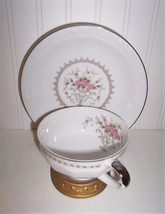 Lovely Harmony House  Michelle Cup &amp; Saucer Set/ Urn Full Pink Roses Japan - £10.11 GBP