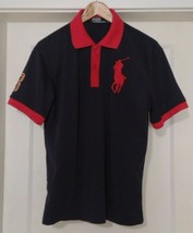 Men&#39;s POLO by RALPH LAUREN Big Pony Logo #3 Blue and Red Shirt XL (UU) - £17.69 GBP
