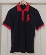 Men&#39;s POLO by RALPH LAUREN Big Pony Logo #3 Blue and Red Shirt XL (UU) - $30.79 CAD