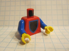 Lego part #973p42c01: Red Torso- Castle Crusaders w/ { Gold-Faded Shield } - $4.00