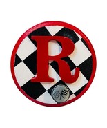 CHEVROLET RACING FLAG Metal Hook On Wood Plaque  w/Letter &quot;R&quot; 6.5X6.5&quot; R... - $80.82 CAD